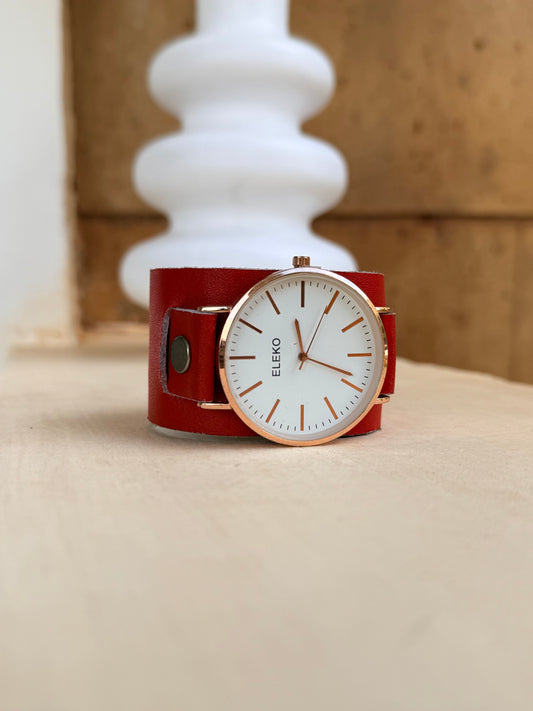 Namelok | Red Leather Watch