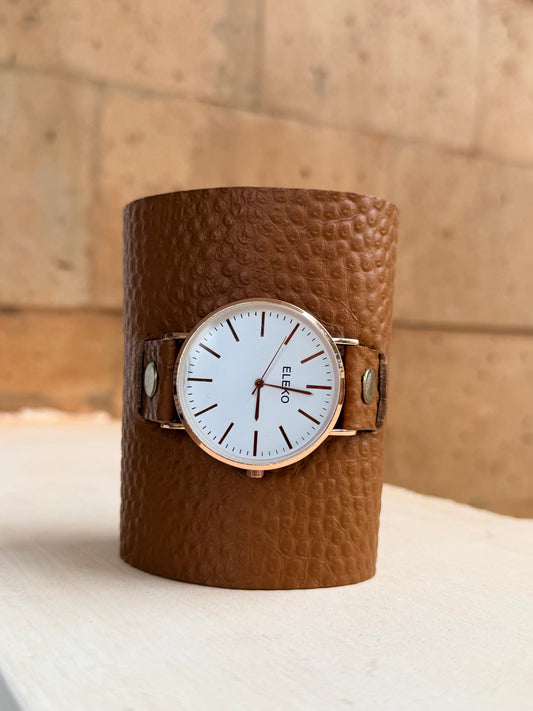 Lemaiyan | Light Brown Leather Watch