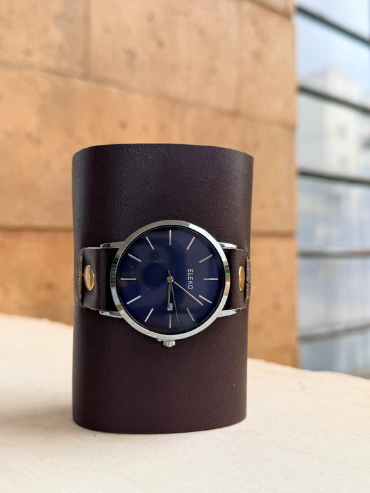 Lemaiyan | Dark Brown Leather Watch