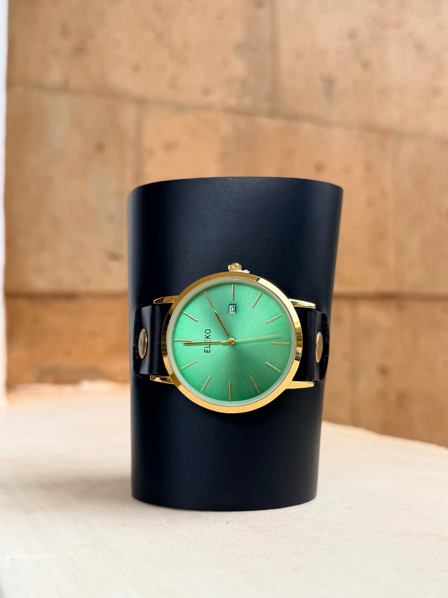Lemaiyan | Black Leather Watch