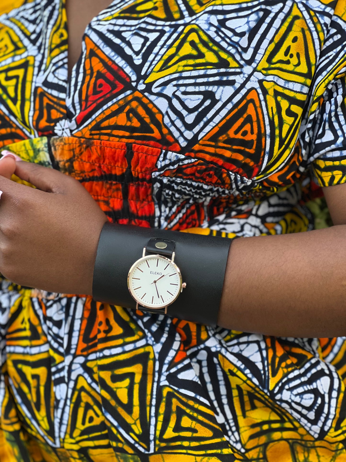 Lemaiyan | Black Leather Watch